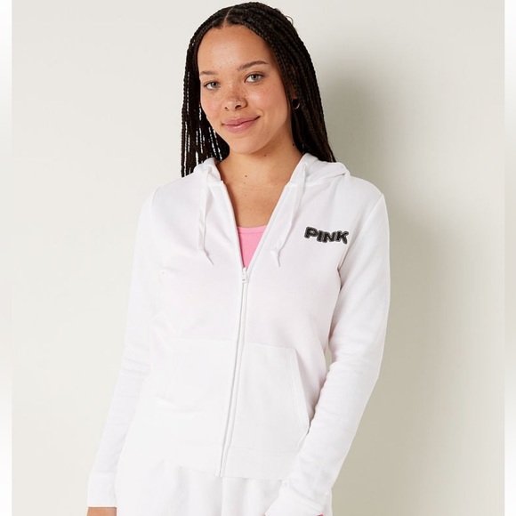 Vs Victorias Secret Pink Perfect Full Zip Hoodie Sweater Jacket Top Tropical S - Picture 2 of 8